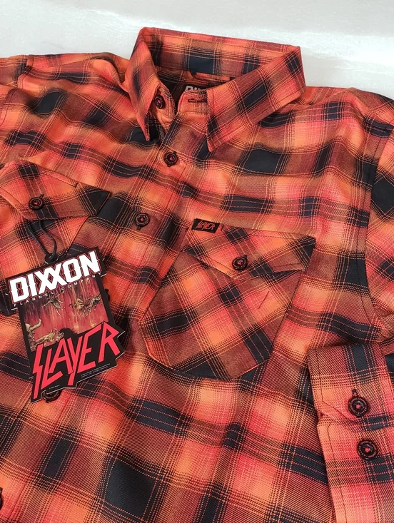 NWT DIXXON Men's Medium Slayer Hell Awaits Flannel Shirt - Picture 1 of 12